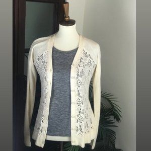 Anthro Knit Lace Cardigan
